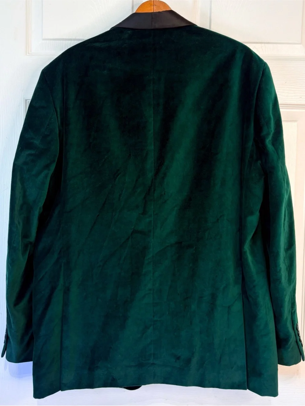 MADISON Emerald Green Luxe Velvet Slim Fit Tuxedo Blazer Smoking Jacket 46L